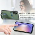thumbnail image 4 of Magnetic Carbon Fiber Case for Samsung Galaxy A54 5G with Holder Kickstand, Fiber Texture Wallet Phone Case with Card Holder Durable Military Grade Protection Cover for Galaxy A54 5G, Green, 4 of 10