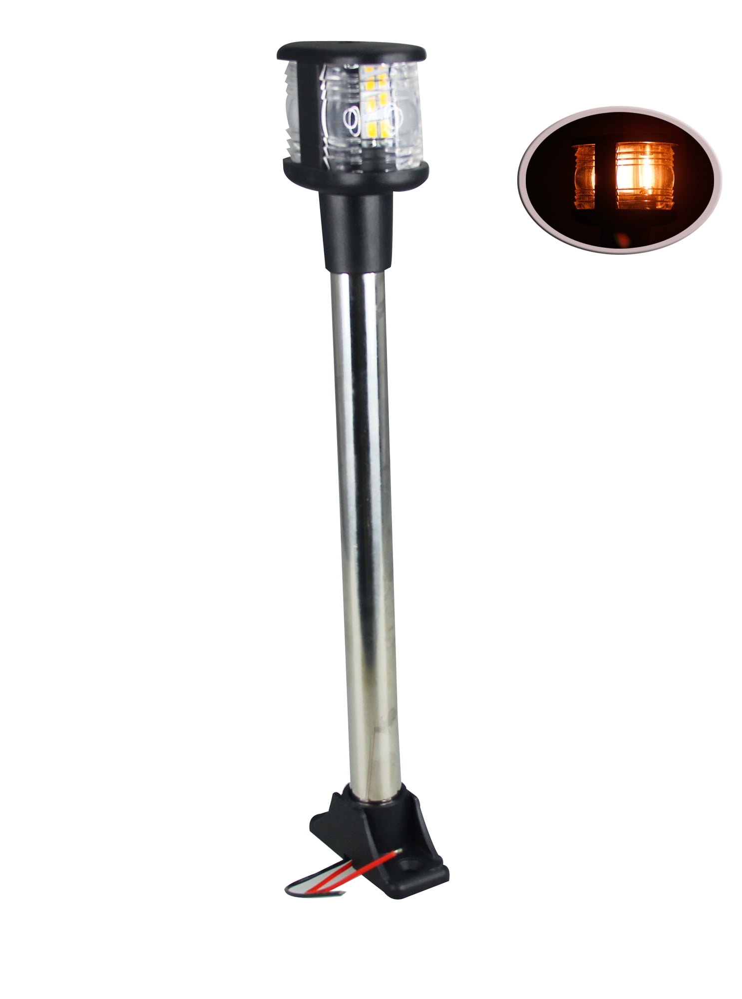 Pactrade Marine Boat Pontoon 11 1/2" SS304 Stern Anchor Masthead LED