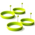 thumbnail image 1 of Molde para huevos fritos, anillos de silicona para panqueques, molde para panqueques antiadherente, verde, juego de 4, 1 of 3