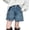 Blue., variant on Akafmk Kids Denim Shorts Frayed Hem Button Front 3" Inseam Distressed Summer Casual Short Pants (Toddler Girl's or Girl's),Sizes 11-12 Years