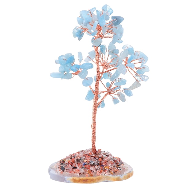 BRIGHTFUFU Chakra Healing Crystals Árbol de cuarzo Fortune Money Tree Decoración para el hogar con base