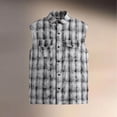 thumbnail image 2 of IWRICH Men's Sleeveless Flannel Plaid Shirts Casual Button down Muscle Cut off Shirts Retro Western Cowboy Vest Tank Tops Black XXL, 2 of 3