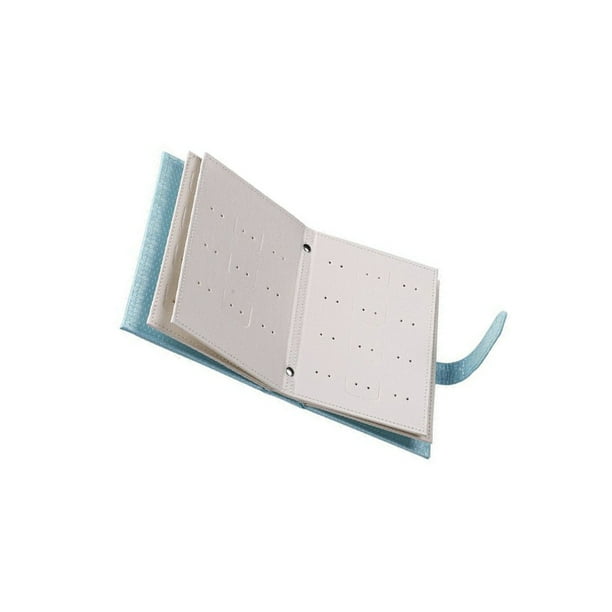 Pendiente Collar Almacenamiento Libro Titular Oreja Stud Organizador Exhibición de joyas Bolsa organizadora Suministro de embalaje para el hogar Almacenamiento y organización del hogar Azul Bewildely HA076292-03