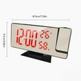 thumbnail image 6 of Opvise 180-Degree Adjustable Projection Alarm Clock with Indoor Temperature & Humidity Display, 7.8" Mirror LED Screen, Multi-Alarm, USB/Battery Powered, Compact Bedside Digital Clock, 6 of 8