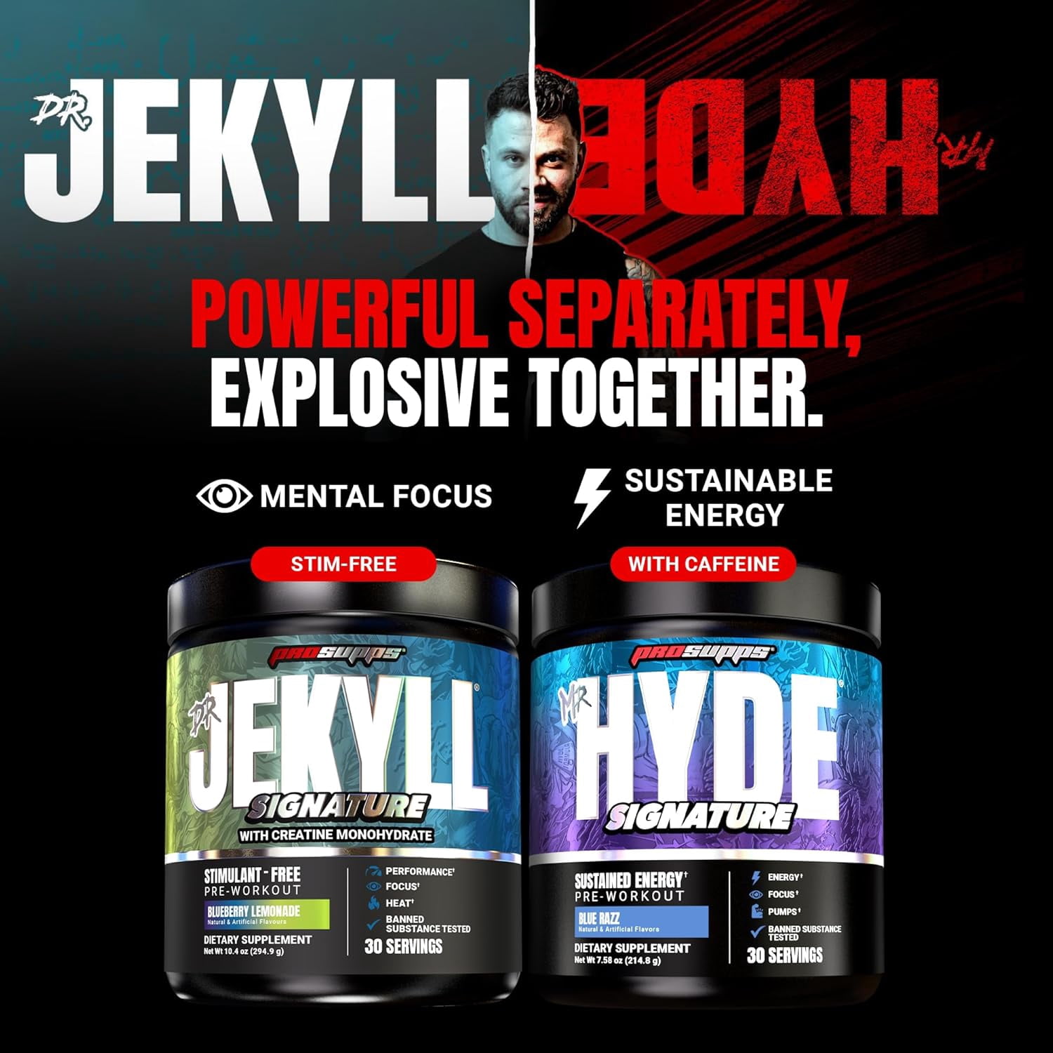 PROSUPPS Dr. Jekyll Signature Pre Workout Powder with Creatine (Blueberry Lemonade, 30 Servings)