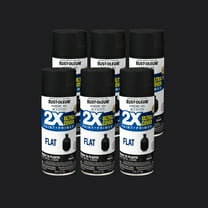 6 Pack, Black Rust-Oleum American Accents 2X Ultra Cover Flat Spray Paint-327866, 12 oz