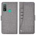 thumbnail image 4 of Huawei P Smart 2020 Wallet Case Huawei P Smart 2020 Cover Premium PU Leather Folio Flip Notebook Cover Vogue Business with Credit Slots Wallet Case for Huawei P Smart 2020 - Gray, 4 of 5