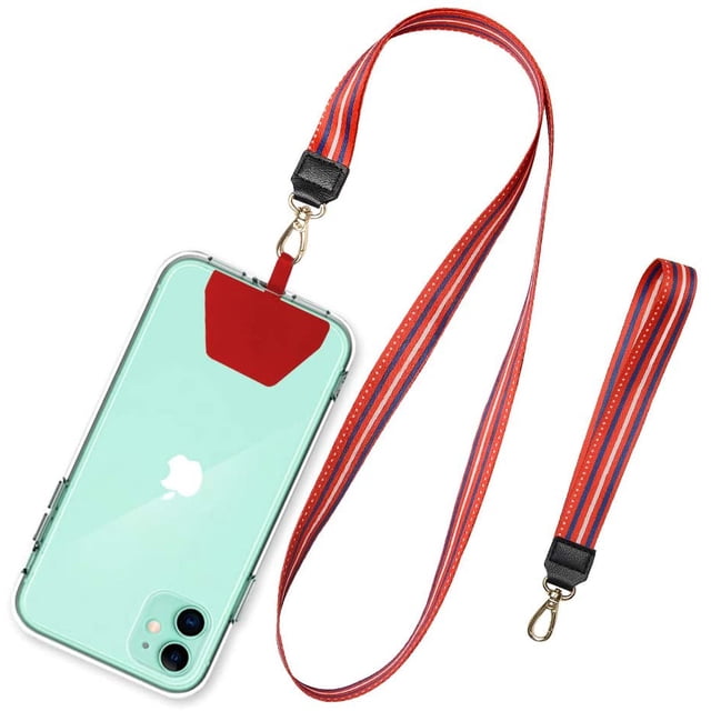 SHANSHUI Phone Leash, Universal Cell Phone Neck Lanyard and Wrist Strap Tether Lasso Patch Compatible with iPhone,