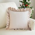 thumbnail image 5 of PEONAVET Throw Pillow Covers, 18×18In Decorative Pillow Covers with Ruffled Edge, Vintage Square Pillow Cases for Bed, Sofa, Living Room, Home Decor, 5 of 6