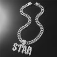 thumbnail image 3 of Hip Hop Cuban Chains Letters STAR Pendant Necklace With 13mm Miami Cuban Chain Iced Out Bling HipHop Necklaces Fashion Jewelry, 3 of 7