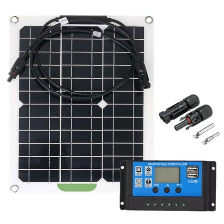 

Younar Solar Panel Starter Kit 300W Flexible Monocrystalline Solar Panel Solar Panel Kit with 40A PWMs Charge Controller for RV Ships Trailer Camper Marine Off-Grid Solar Power System appropriate