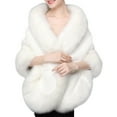 thumbnail image 1 of Miangastore Robe de Mariée Châle Vêtements Toast Châle Mariée Cappa Épaule en Peluche (Blanc), 1 of 8