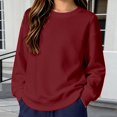 thumbnail image 4 of YunPes Girls Cotton Sweatshirt Solid Color Long Sleeve Pullover Kids Spring Fall Casual Crewneck Tops Basic Versatile Clothes, 4 of 4