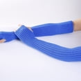 thumbnail image 4 of Arm Sleeves Solid Color Elastic Unisex Thumb Hole Arm Warmers Winter Arm Covers, 4 of 10