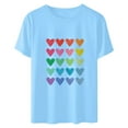 thumbnail image 4 of Diufon Hauts de la Saint-Valentin pour Femmes Décontracté Manches Courtes Col Rond Pull Chemise Imprimé Graphique Mignon Tendance, 4 of 5