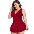 thumbnail image 4 of Maillot de Bain Grande Taille pour Femmes, Robe de Bain Gainante Deux Pièces avec Jupe Évasée Bikini Maillots de Bain, 4 of 4