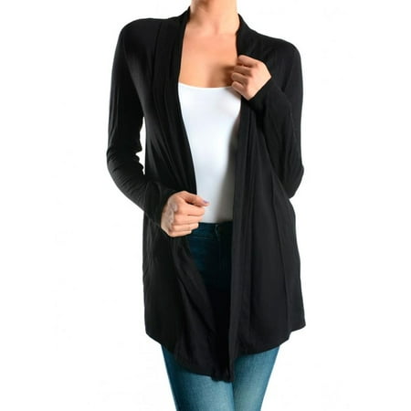 - Womens Cardigan Sweater Long Sleeve Top Casual Solid Open Front Jacket Sz S M L