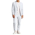 thumbnail image 3 of FRSASU Men's 2 Piece Outfits Lapel Long Sleeve Button Down Dress Sets Casual Business Work Clothes White, 3 of 9