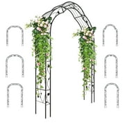 Gymax 99'' Tall Garden Arch Arbor Trellis w/7 Combination Ways & 2 Installation Methods