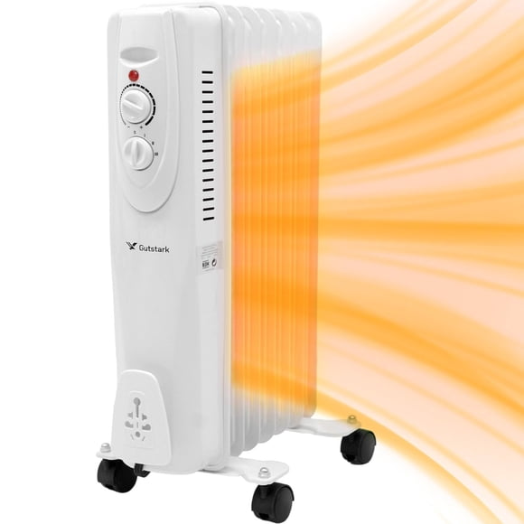 GUTSTARK Calefactor Electrico para Hogar con Radiador Relleno de Aceite Calentador con Termostato para Casa Habitacion o Cuarto 1500 W 3 Ajustes de Temperatura Calor de 100° C 110° C y 120° C