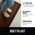 thumbnail image 2 of GORILLA GRIP Comfortable Cushioned Kitchen Mats, Waterproof and Stain Resistant Soft Top, 3/4 Inch Thick Ergonomic Standing Desk Anti Fatigue Mat, Foam Supports Ankles and Feet, 20x32, Brown, 2 of 9