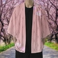 thumbnail image 2 of eileial Men's Kimono Cardigan Jackets Casual Long Sleeve Open Front Coat Lightweight Yukata Outwear,Hot Pink L, 2 of 6