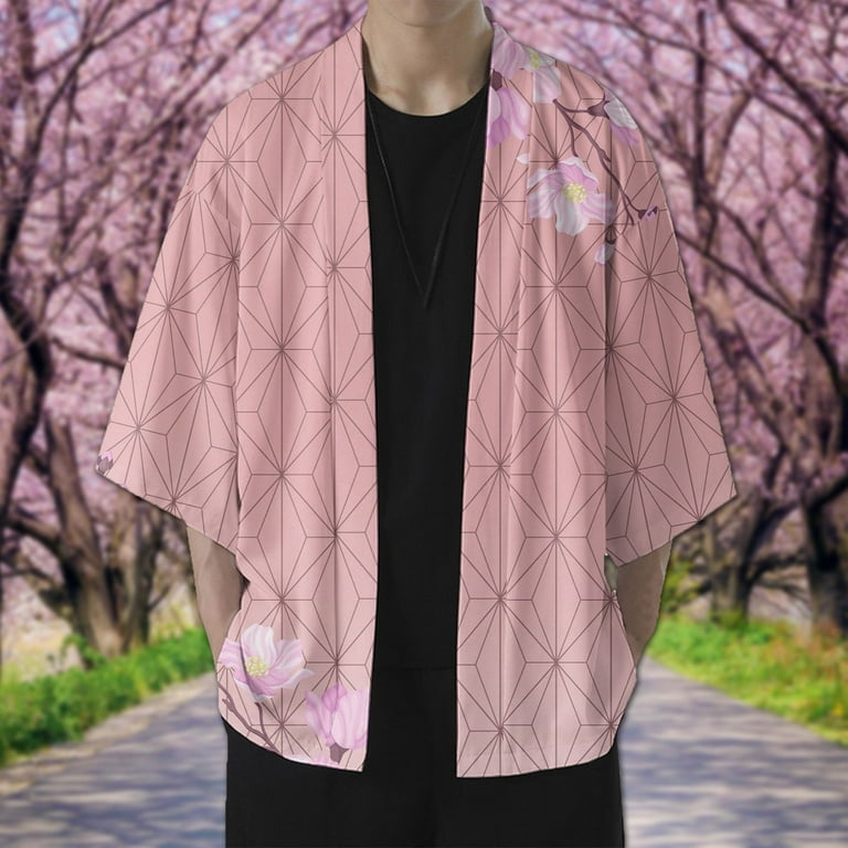 eileial Men's Kimono Cardigan Jackets Casual Long Sleeve Open