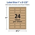 thumbnail image 6 of Avery Kraft Brown Rectangle Labels, 1" x 2.5", 600 Labels, 6 of 9