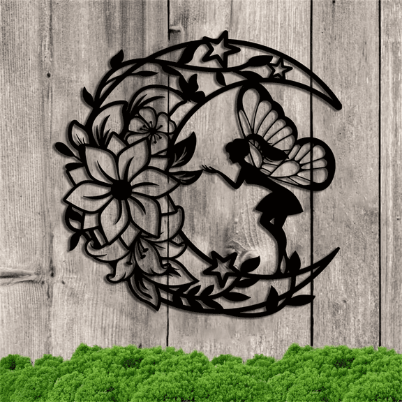 Boho Moon Metal Wall Art, Crescent Moon Wall Decor