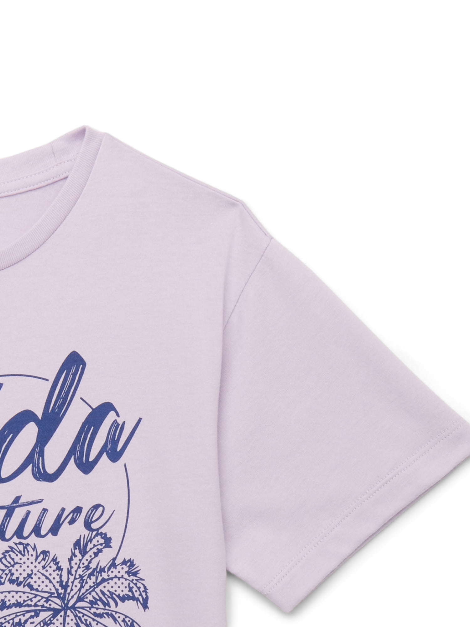 Wonder Nation Girls Florida Adventures Graphic Tee with Short Sleeves, Sizes 4-18