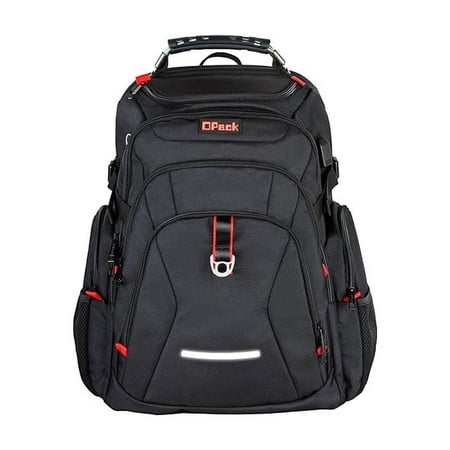 OPACK Unisex Extra-Large Adult Backpack: USB Charging, TSA-Friendly, 17" Laptop, Durable & Waterproof