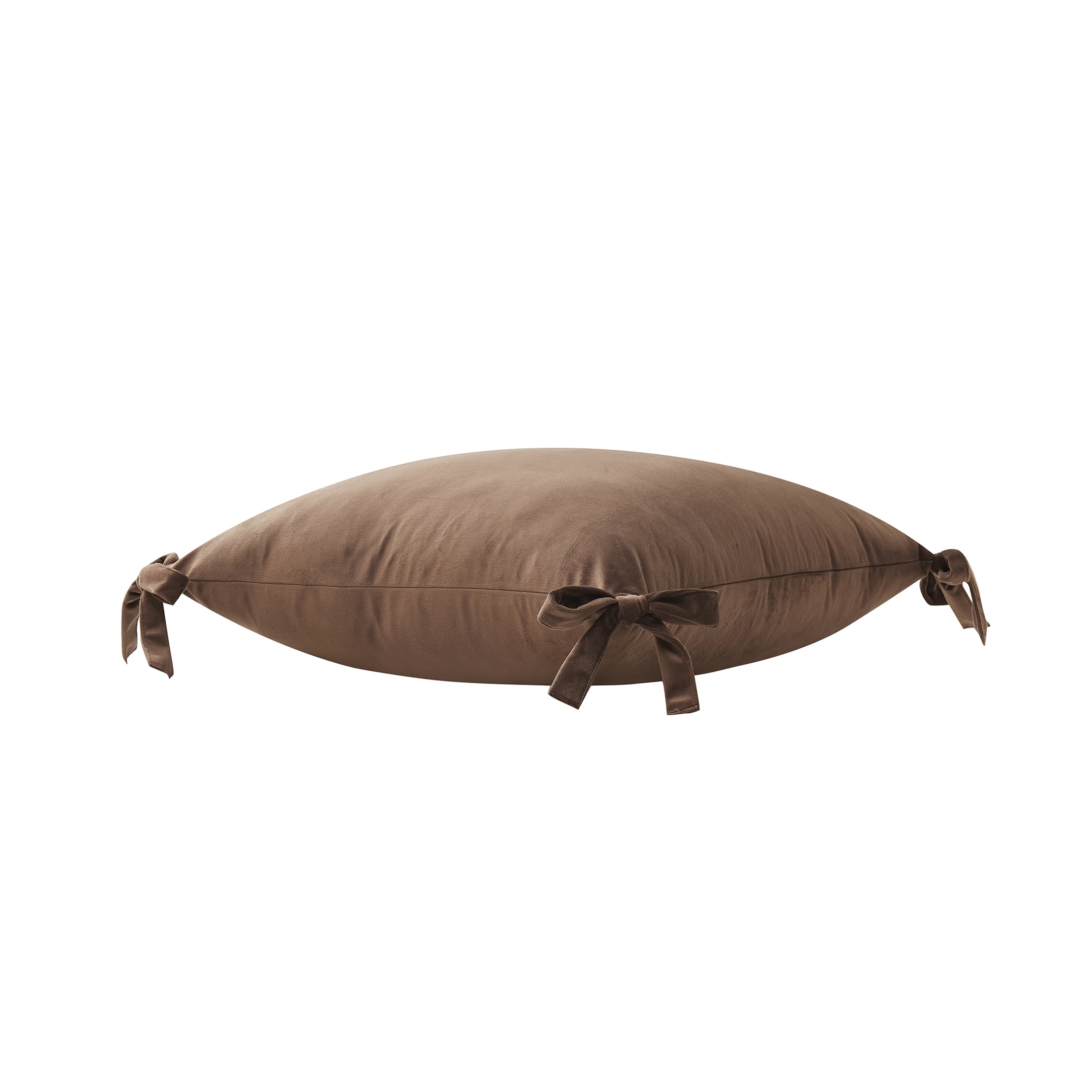 My Texas House Brown Velvet Bow Decorative Pillow Cover, 20 in x 20 in