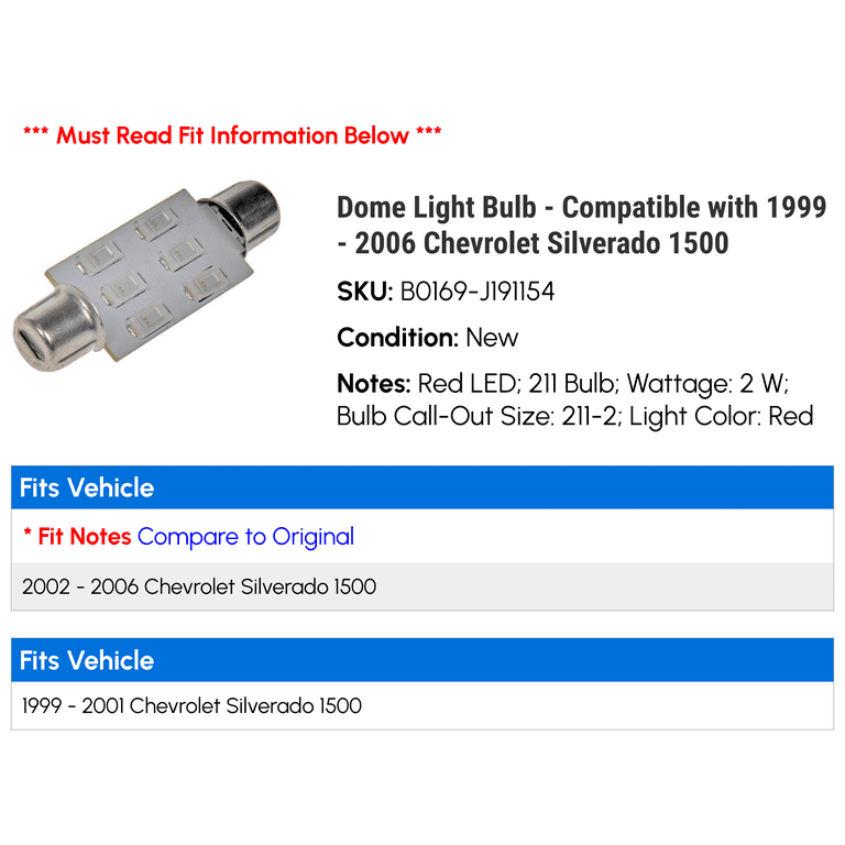 2003 chevy silverado dome light bulb discount