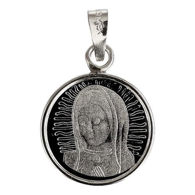 JOYARIS Dije Medalla Virgen Guadalupe Mediana Plata Pura Ley 999 DM-0000157