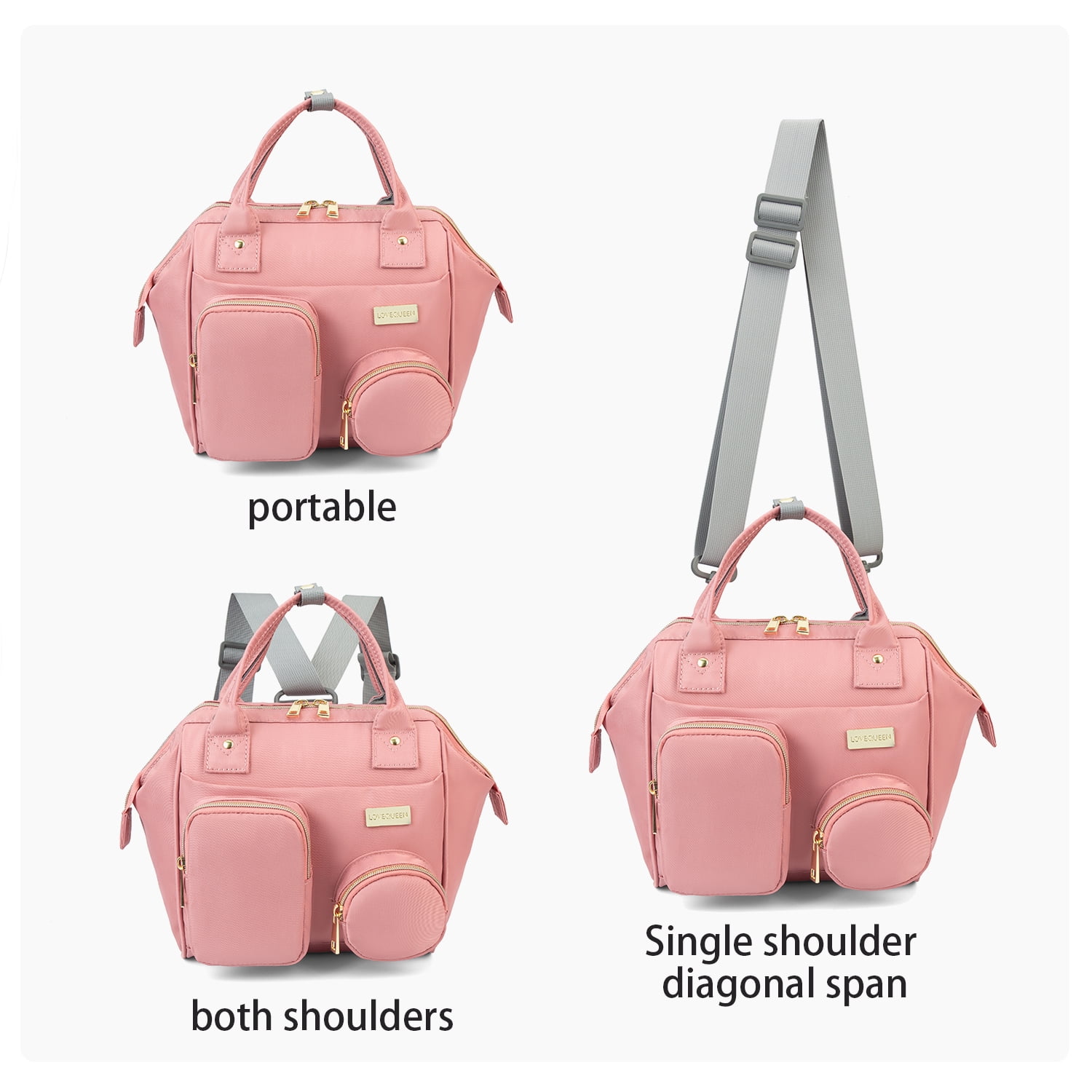 Baby Diaper Bag Backpack Waterproof Multi-Function Convertible Mini Smart Diaper Bag Backpack for Outdoor