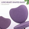 thumbnail image 4 of HOMCOM Heart Love Shaped Back Design Office Chair with Adjustable Height and 360 Swivel Castor Wheels, Purple, 4 of 9