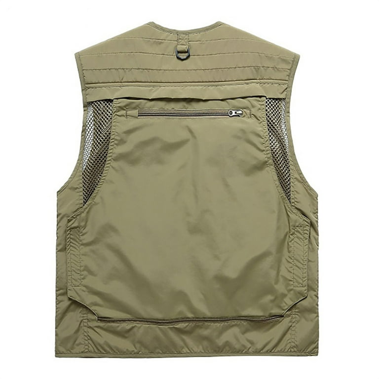 MITCOWBOYS Heated Vest, Mens Jacket Field Pofessional Emergency Field  Fishing Multi Pocket Vest, Sweater Vest, Mens Vest, Vest for Men Khaki 2Xl