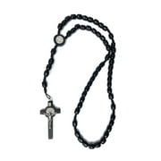 LUCES DE MARIA Saint Benedict wooden beads and cord rosary made Italy