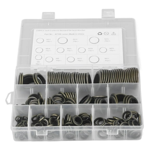 Oil Seal Washer,230 Pcs Oil Seal Bonded Seal Washer Seal Oil Gasket Professionally Tested