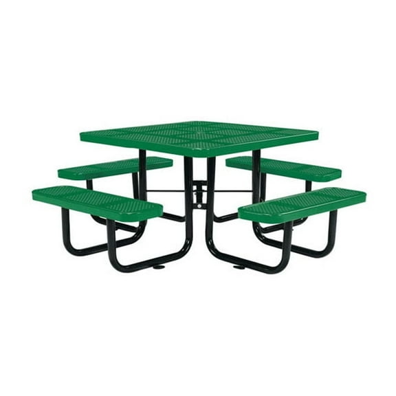 Global Industrial 46" Square Picnic Table, Surface Mount, Green