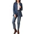 thumbnail image 2 of DARING DIVA Woman's Boyfriend Tie Waist Denim Jacket with Pockets XS Medium Blue, 2 of 6