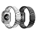 thumbnail image 2 of 2 Pack Metal Apple Watch Band for iWatch Series 8 7 6 5 4 3 2 1 SE 42mm 44mm 45mm Stainless Steel Link Bracelet Strap with TPU Cover Case, 2 of 8
