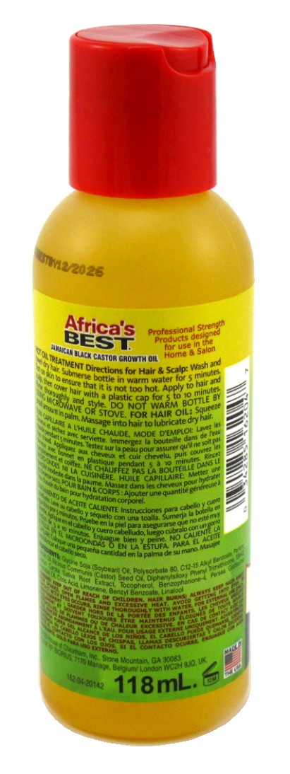 Africas Best Jamaican Black Castor Growth Oil 4oz (Pack of 3)