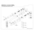 thumbnail image 6 of Kingston Brass KS6127DKL Kaiser Double-Handle Wall Mount Bathroom Faucet, Brushed Brass, 6 of 8