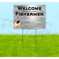 thumbnail image 1 of Welcome Fisherman (18" x 24") Yard Sign, Includes Metal Step Stake, 1 of 6