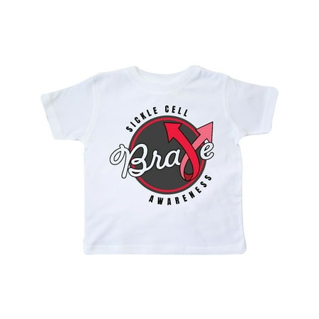 

Inktastic Sickle Cell Awareness Brave with Red Arro Ribbon Gift Toddler Boy or Toddler Girl T-Shirt