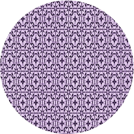 Ahgly Company Machine Washable Indoor Round Transitional Blossom Pink Area Rugs, 5' Round