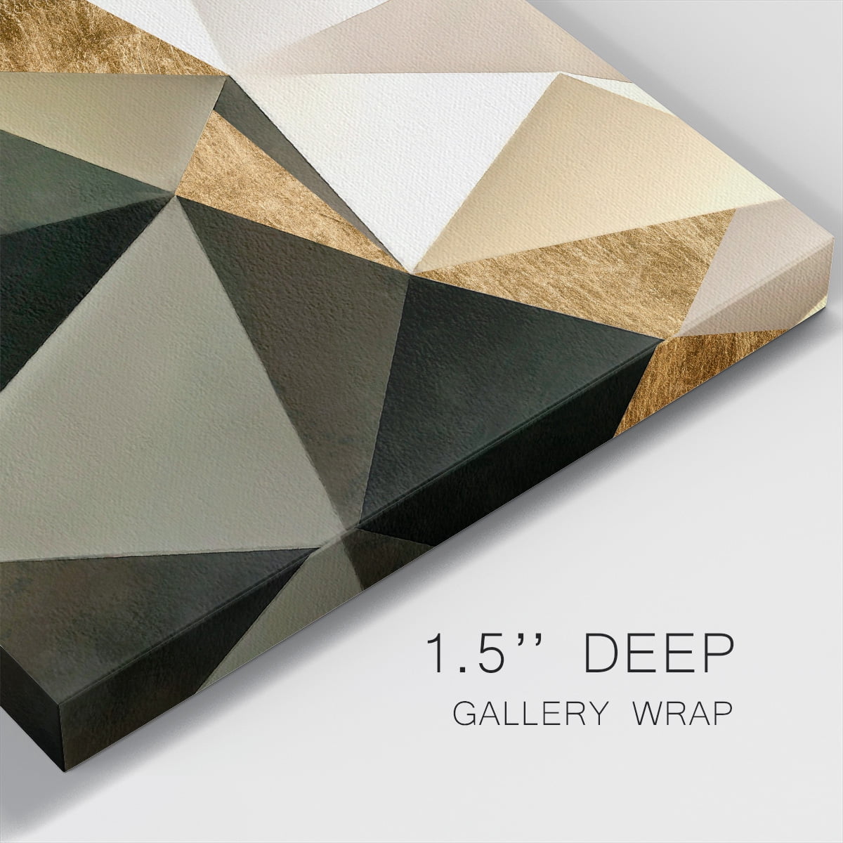 Wexford Home Gold Polygon Wall I-Premium Gallery Wrapped Canvas, 40" x 40" - Ready to Hang