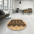 thumbnail image 4 of Ahgly Company Machine Washable Indoor Rectangle Abstract Sangria Brown Area Rugs, 7' x 9', 4 of 7