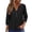 Black, variant on Sweaters for Women Multicolor Polyester Summer Tops Trendy 3/4 Sleeve V Neck Eyelet Shirts Casual Holiday Vacation Blouses Shirts M